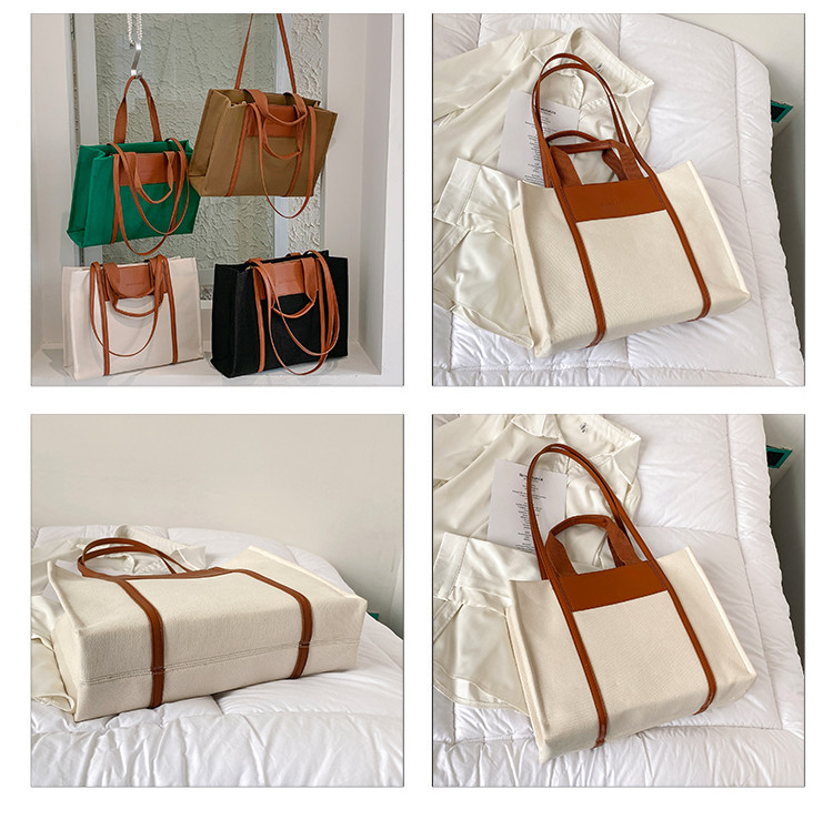 White Canvas Shoulder Bag