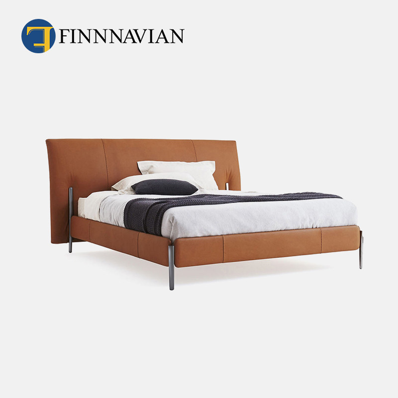 FINNNAVIAN Finavia Italian minimalist leather double Richard modern minimalist villa master bed