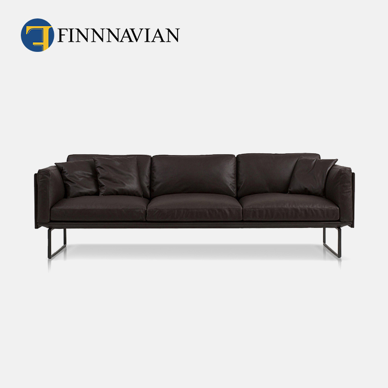 FINNNAVIAN Italian full modern minimalist light luxury Maralunga leather sofa three-seater