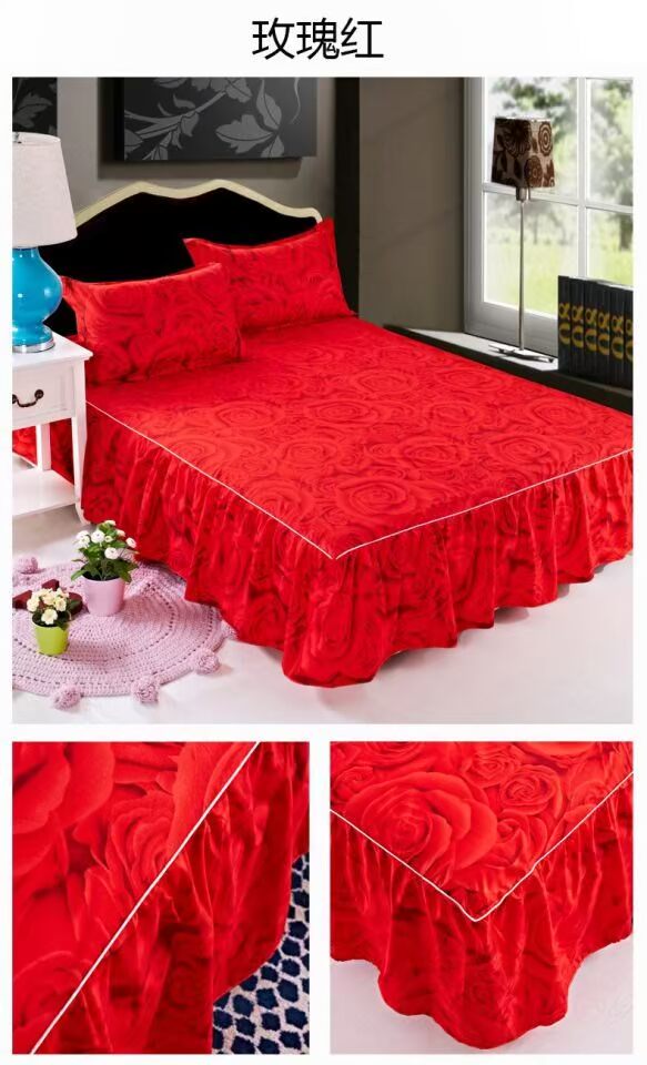 Khăn trải giường 2018 nhà đơn một mảnh chống trượt nam 2x2,3 mét trải giường 2.0 x 2.2m váy ngủ. . - Váy Petti ga giường viền ren