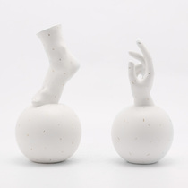 Nordic modern light luxury creative ceramic sculpture hand and foot ornaments home art hotel living room TV cabinet decorations