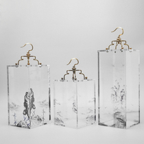 New Chinese style creative Acrylic metal birdcage artwork Landscape decoration Hotel living room study entrance decoration