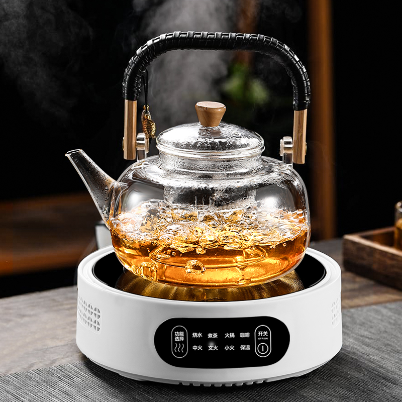Glass cooking teapot teapot tea special electric pottery stove health preservation pot household high temperature resistant without picking up the pot cooking integrated lifting beam pot-Taobao