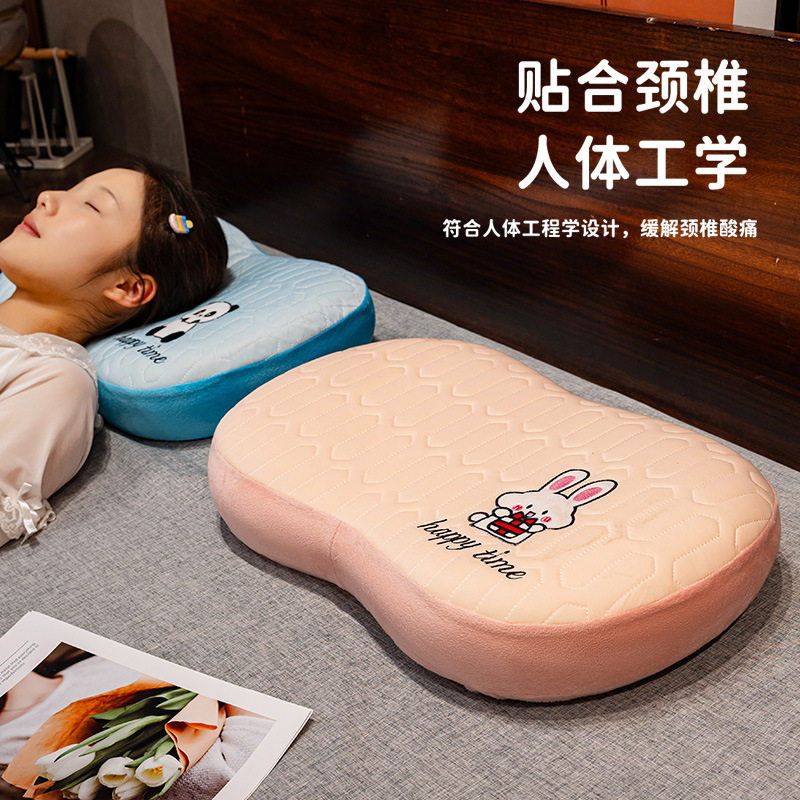 Memory Foam Pillow, Summer Ice Silk Latex Belly Pillow, Cervical Spine Sleep Pillow, Office Bed Pillow, Waist Support Cushion