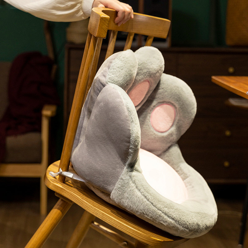 Cat Paw Half-Surround Integrated Seat Cushion, Cute Bear Paw Cushion, Office Chair Cushion, Lumbar Pillow, Plush Lazy Sofa