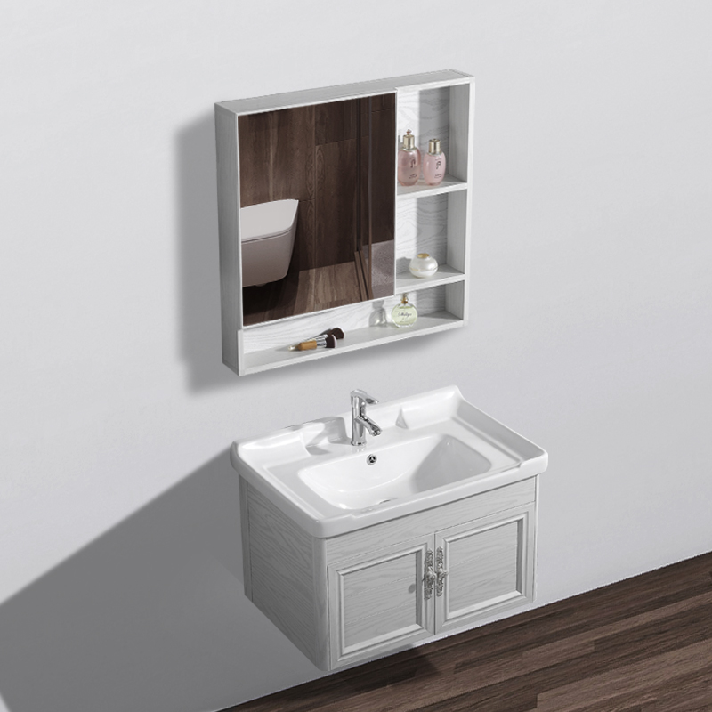 Real Maple Family Bath Cabinet Combination Modern Brief Washbasin Wash Basin Cabinet Combined Wash Table Face Basin Aluminum Alloy