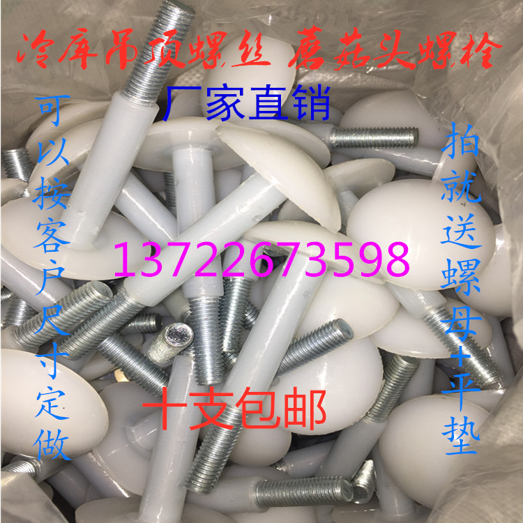 2019 Full Refrigerator Board Suspended Ceiling Screws M12 Mushroom Head Bolts M10 High Quality Pure Nylon Nails for Installation