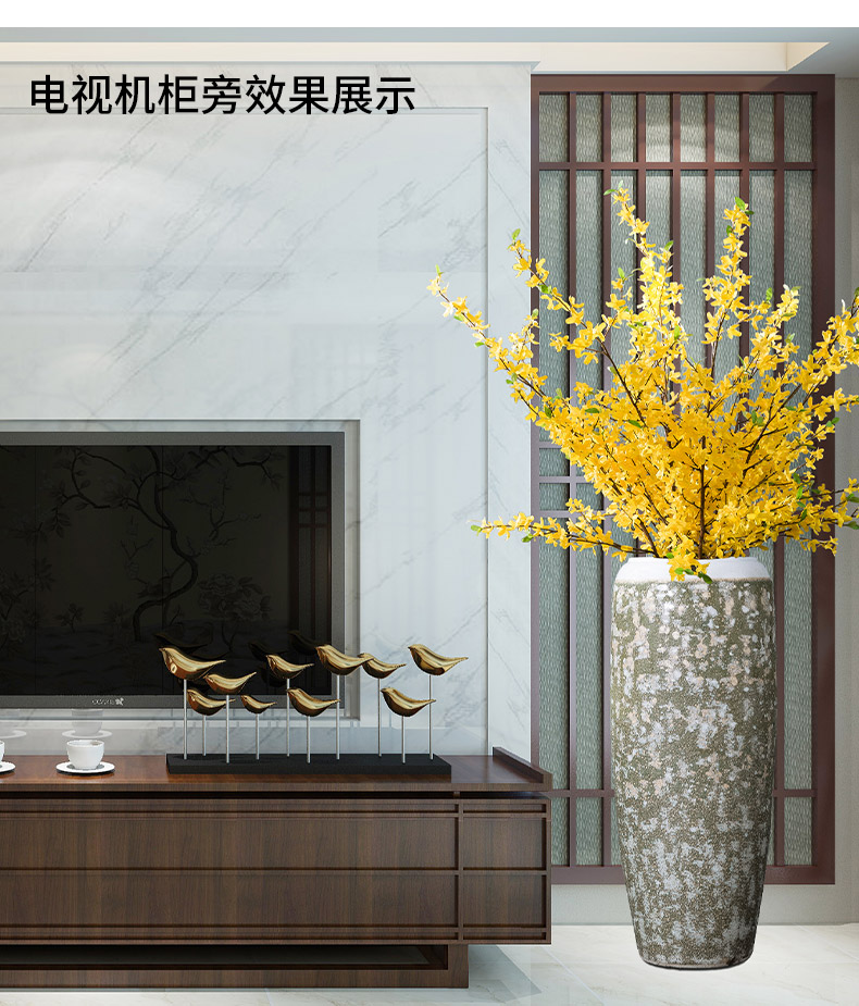 Chinese style restoring ancient ways of large vases, ceramic furnishing articles pottery sitting room hotel decoration flower arranging dried flowers thick ceramic bottle