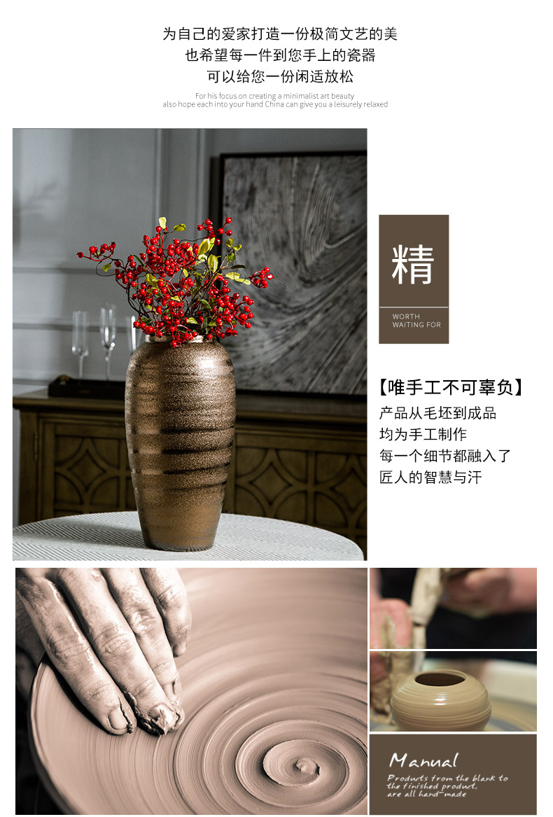 Jingdezhen coarse some ceramic pot pottery all over the sky star, dried flower vases, small pure and fresh and restore ancient ways the vase flower arranging furnishing articles sitting room