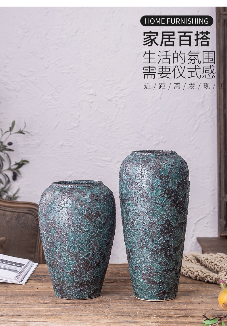 Jingdezhen ceramic vases, new Chinese style restoring ancient ways is the living room table creative dry flower arranging flowers adornment furnishing articles suit