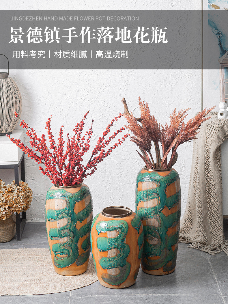 Chinese style restoring ancient ways of large vases, ceramic furnishing articles large POTS sitting room hotel decoration flower arranging dried flowers coarse pottery