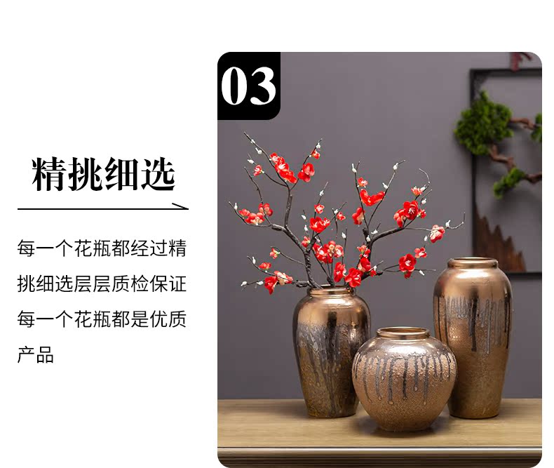 Simple fashion light key-2 luxury postmodern gold sample room living room home decoration porcelain ceramic vase furnishing articles