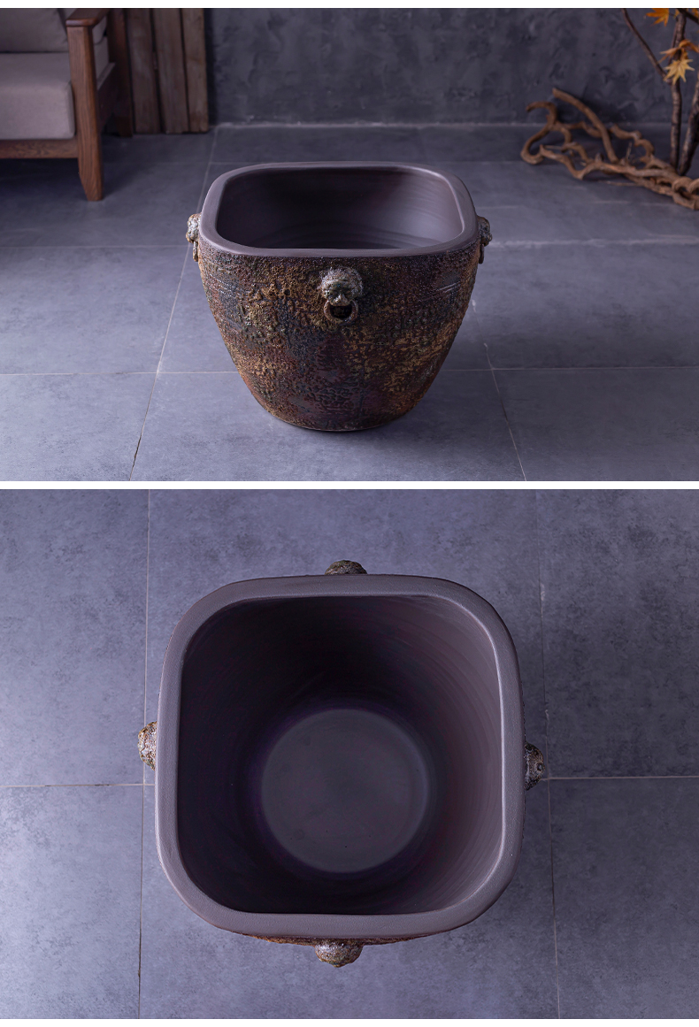 Ceramic water lily lotus basin clearance restoring ancient ways potted oversized tank plant trees garden the plants do old goldfish vats