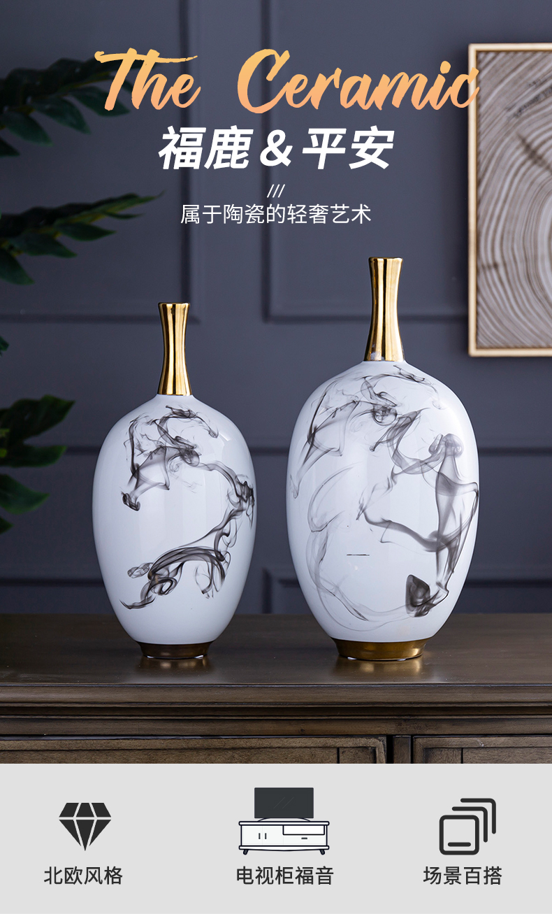 Nordic light key-2 luxury ceramic vases, furnishing articles decorations TV ark, the sitting room porch desktop decoration wine household act the role ofing is tasted