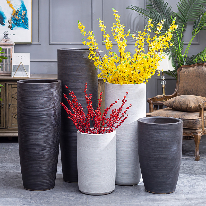 Big flowerpot modern Scandinavian simple villa interior decoration vase furnishing articles new ceramic basin of large land the plants