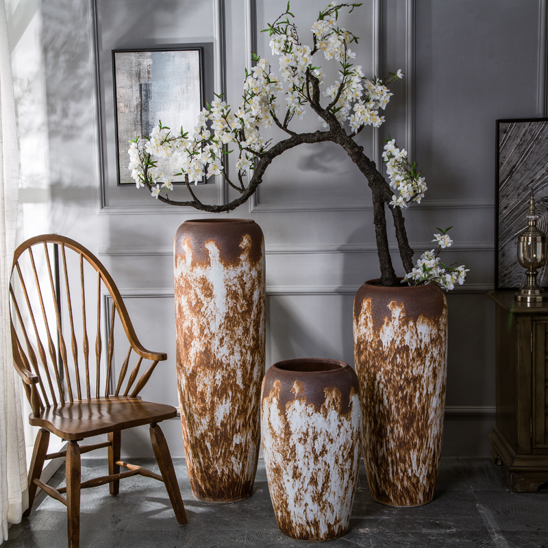 Jingdezhen ceramic floor to restore ancient ways do old large vases, pottery flower arrangement sitting room hotel villa home soft decoration