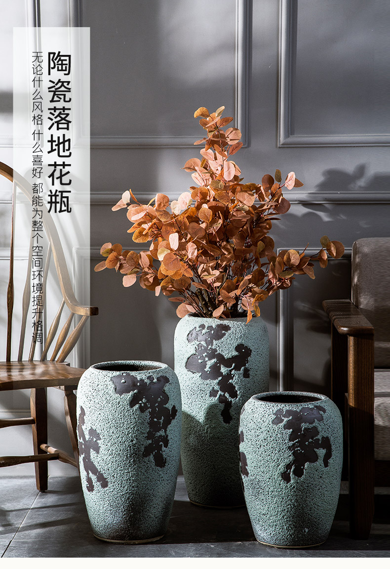 Jingdezhen ceramic furnishing articles contracted modern European fashionable sitting room lucky bamboo flower arranging dried flower porcelain vase landing