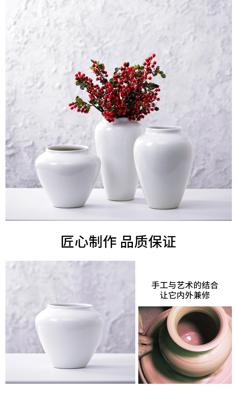 Nordic creative I and contracted sitting room, the dried flower arranging flowers white matte enrolled porcelain vase furnishing articles household act the role ofing is tasted