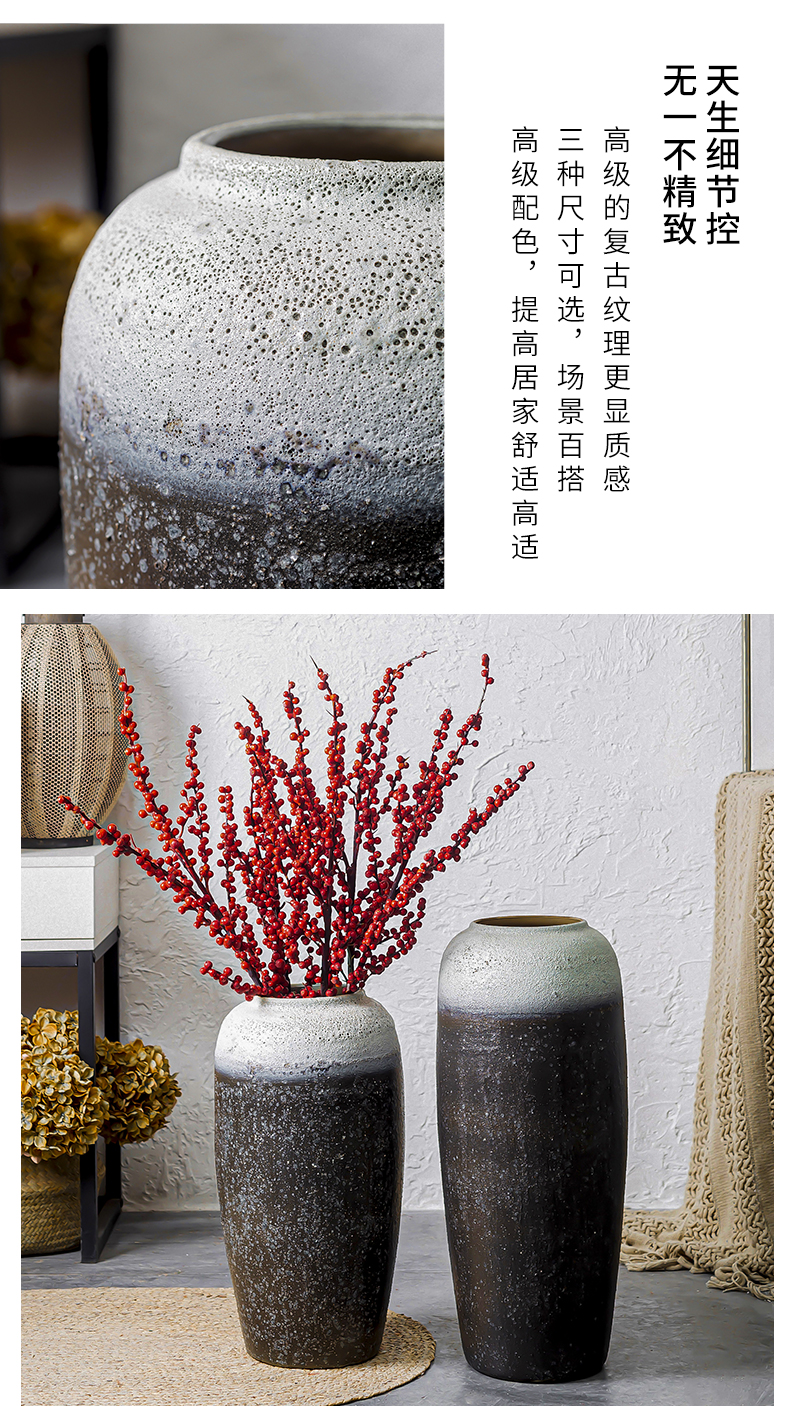 Restoring ancient ways of large vase furnishing articles manually inserted dried flowers coarse pottery, villa and courtyard flower implement archaize hydroponic flower pot