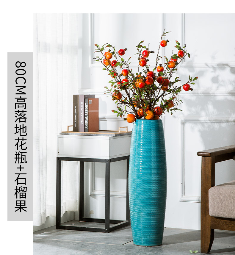 Ceramic light of large vase key-2 luxury furnishing articles dried flower arranging flowers home decoration blue glaze, the sitting room porch European - style decoration