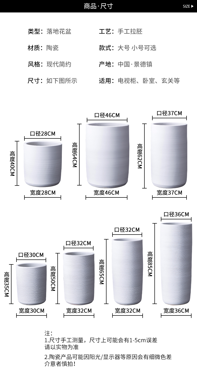 I and contracted large pot villa interior furnishing articles ceramic large ground the plants green plant white vase