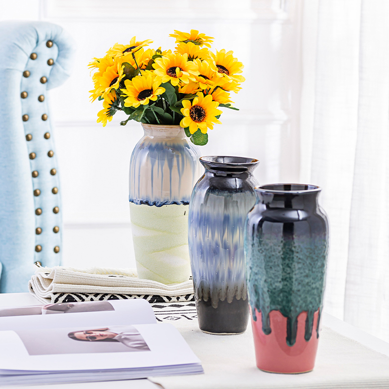 Light European - style key-2 luxury of new Chinese style living room TV cabinet ceramic vase modern furnishing articles dried flower flower arranging flower implement porch decoration