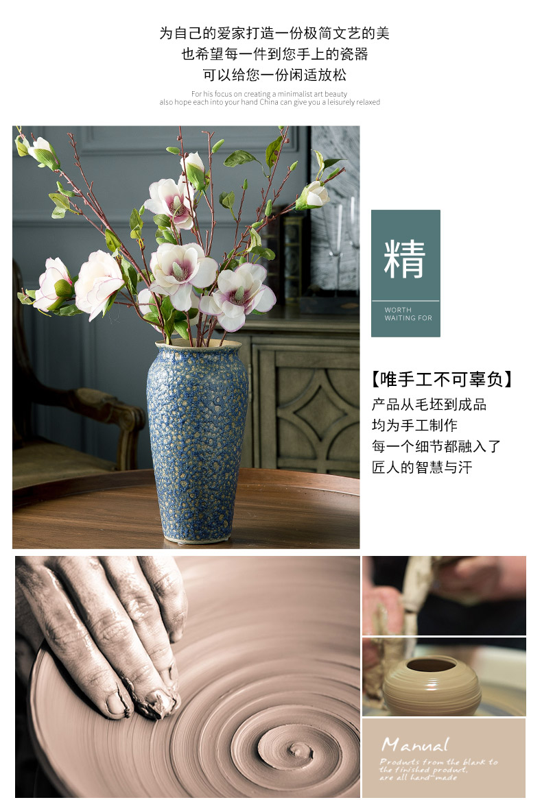 Ceramic hydroponic flower vase to restore ancient ways do old furnishing articles sitting room flower arranging jingdezhen coarse pottery decorative furnishing articles