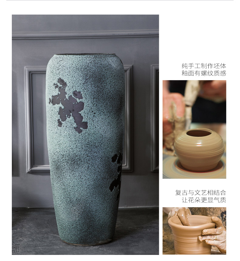 Living room furnishing articles flower arranging ceramic POTS restoring ancient ways of large vase American hotel dried flowers thick ceramic ornament