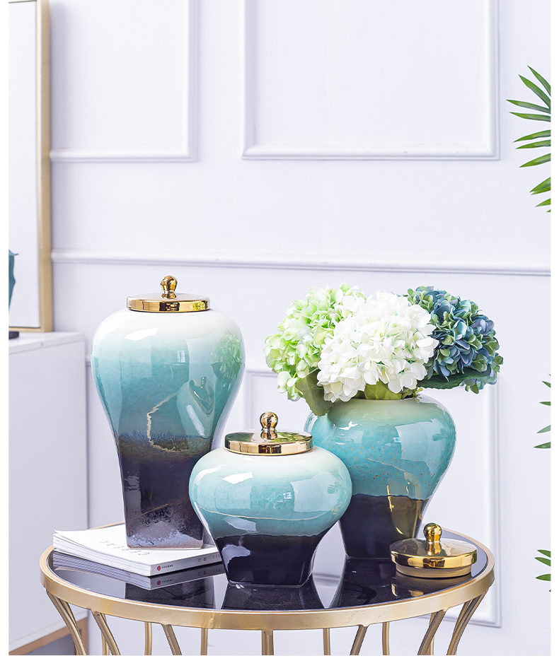 Ceramic vase furnishing articles sitting room flower arranging artical table modern light much TV ark, wind dried flowers, soft decoration