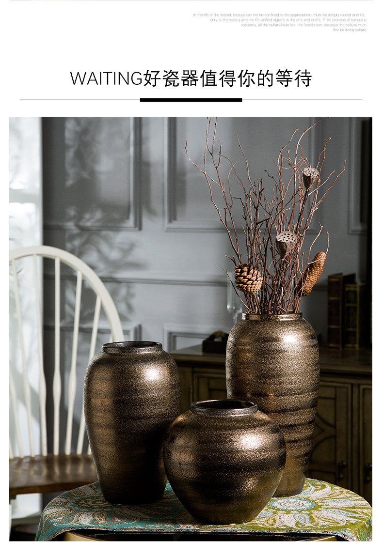 Jingdezhen coarse some ceramic pot pottery all over the sky star, dried flower vases, small pure and fresh and restore ancient ways the vase flower arranging furnishing articles sitting room