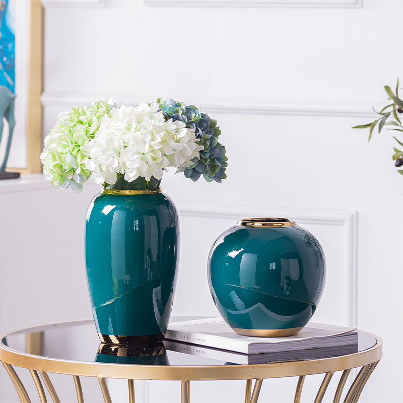 New Chinese style mesa European table vase dried flower simulation flowers adorn article modern TV cabinet ceramic furnishing articles sitting room
