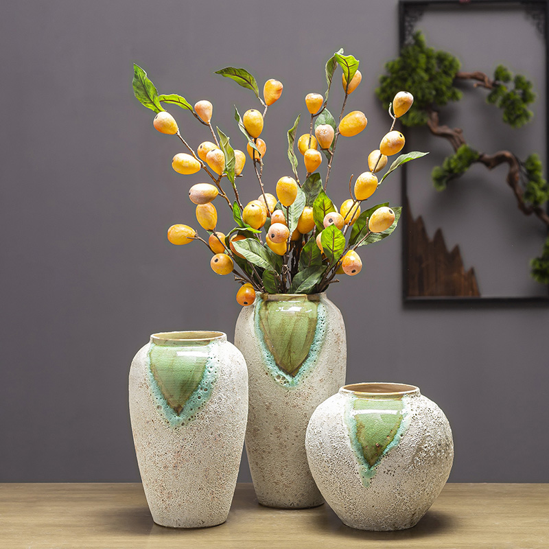Jingdezhen ceramic floret bottle furnishing articles sitting room flower arranging retro rough some ceramic pot dry flower hydroponics vase flowerpot clearance