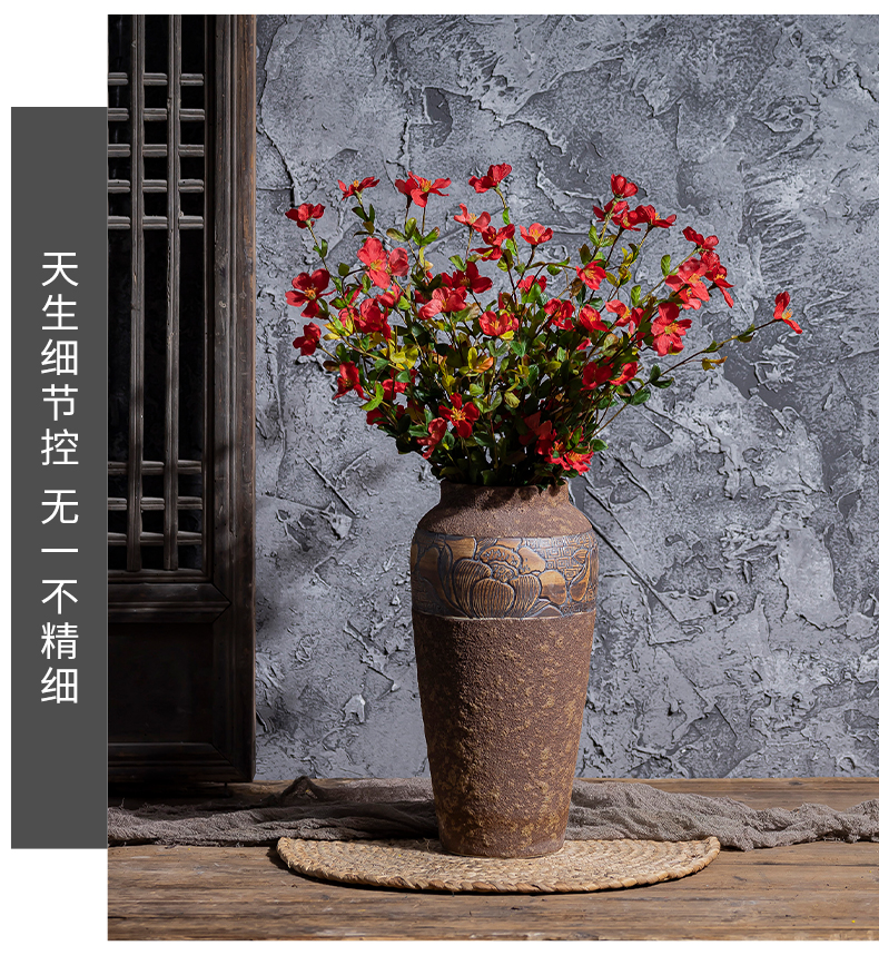 Ceramic POTS coarse pottery hand - carved restoring ancient ways do old dried flowers floret bottle place flower arranging home sitting room adornment