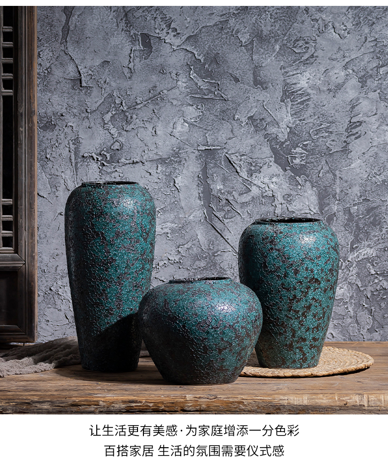 New Chinese style restoring ancient ways jingdezhen ceramics POTS coarse pottery dried flower water raise floret bottle arranging flowers sitting room place flowerpot