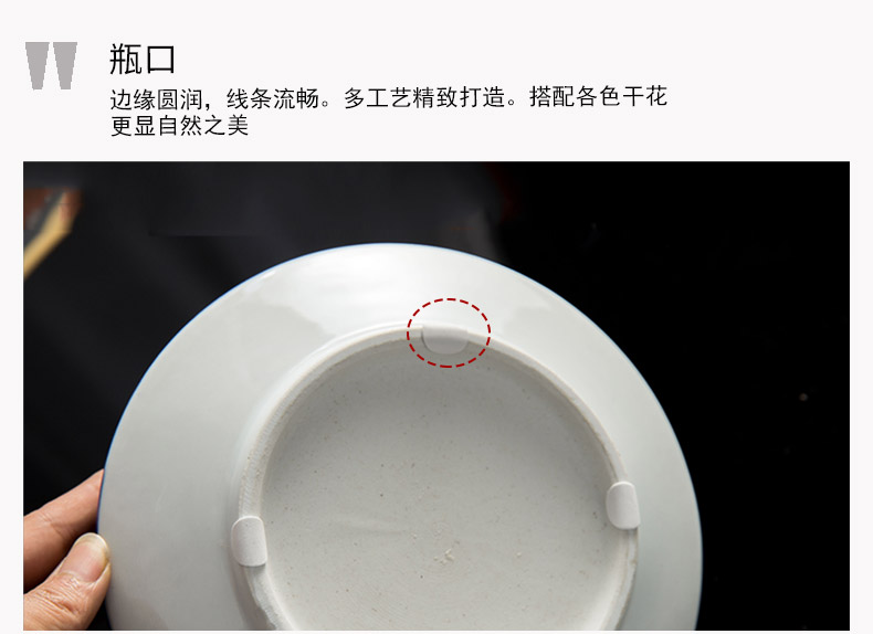 Jingdezhen ceramic vase furnishing articles coarse pottery black contracted dry flower arranging hotel retro hydroponic flower implement creative living room