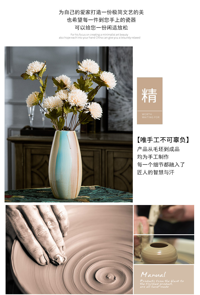 European American household adornment jingdezhen ceramic vase furnishing articles home sitting room dried flowers flower arrangement table decoration