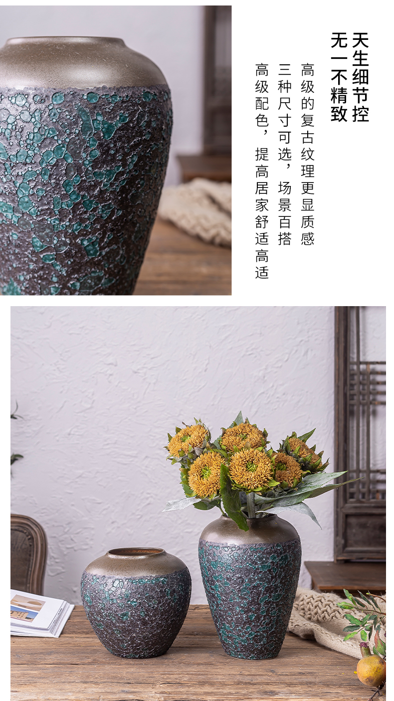 Jingdezhen ceramic decoration of the new Chinese style porch sitting room TV ark, flower arranging zen table dry flower vases, furnishing articles