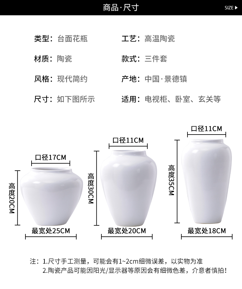 Nordic creative I and contracted sitting room, the dried flower arranging flowers white matte enrolled porcelain vase furnishing articles household act the role ofing is tasted