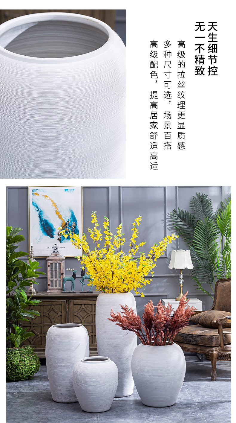 Modern contracted jingdezhen ceramic vase Nordic dried flower arranging flowers sitting room adornment is placed white clay landing