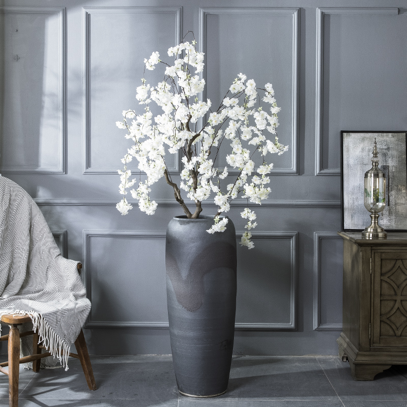Jingdezhen vintage vase manual coarse landing some ceramic pot sitting room dry flower, flower implement hotel big flowerpot flower arranging furnishing articles