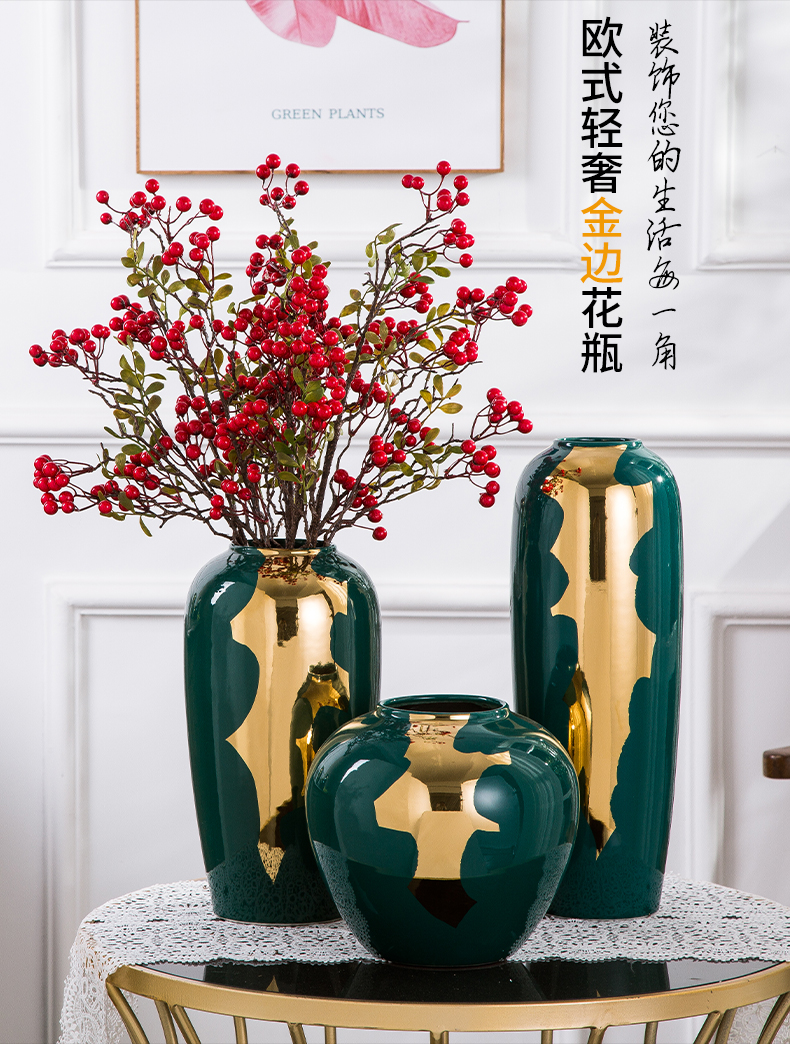 European ceramic vases, new Chinese style restoring ancient ways of creative dry flower, flower implement home decoration key-2 luxury furnishing articles sitting room