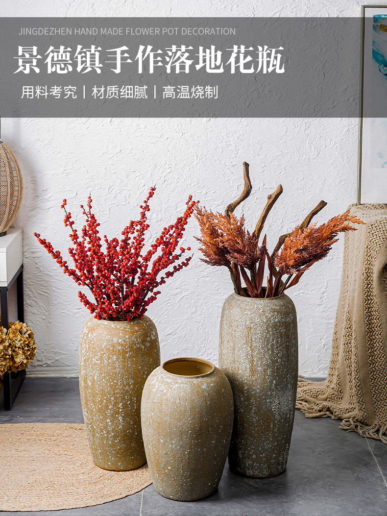 New Chinese style restoring ancient ways is coarse pottery southeast Asia Mediterranean wind vases, pottery furnishing articles large flower implement flowerpot decorations