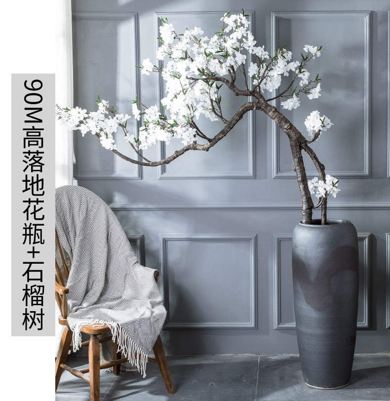 Jingdezhen vintage vase manual coarse landing some ceramic pot sitting room dry flower, flower implement hotel big flowerpot flower arranging furnishing articles