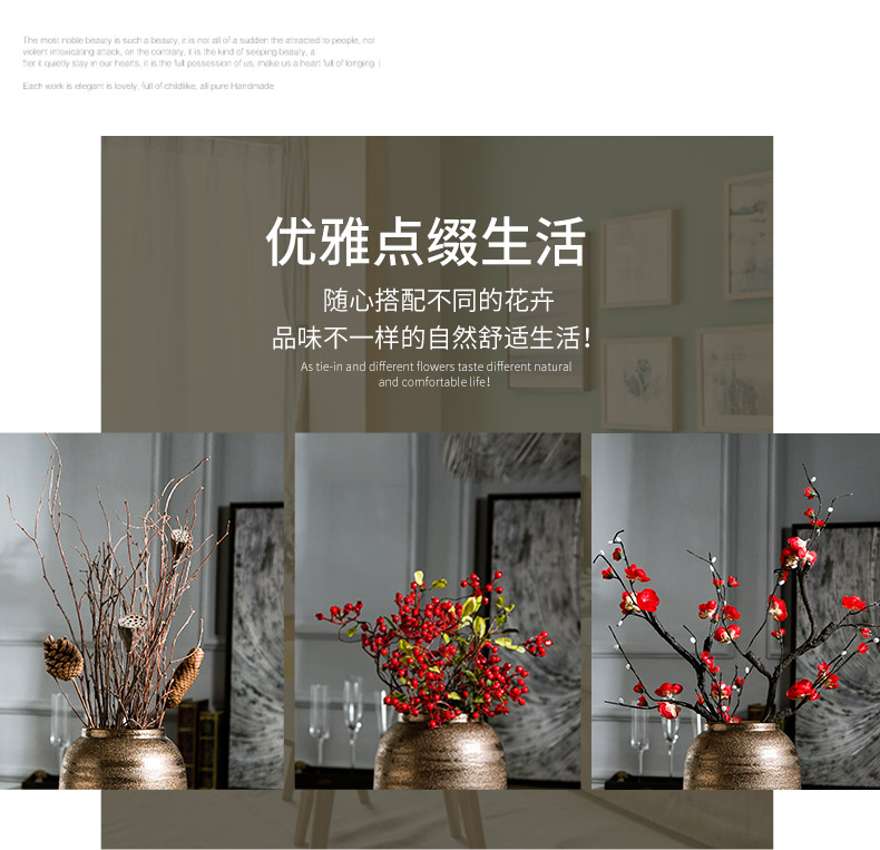 Jingdezhen coarse some ceramic pot pottery all over the sky star, dried flower vases, small pure and fresh and restore ancient ways the vase flower arranging furnishing articles sitting room