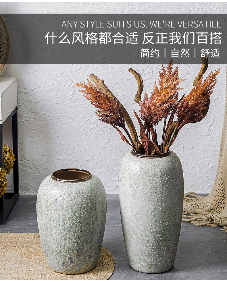 Jingdezhen ceramic vase landing size furnishing articles decoration indoor simulation European household ceramics from the living room