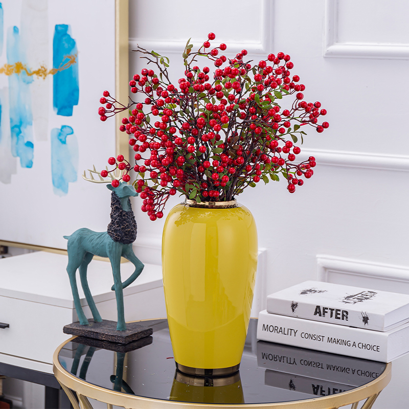 New light Chinese vase furnishing articles of key-2 luxury home desktop ceramics furnishing articles American sitting room dry flower decoration home decoration
