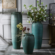 Jingdezhen ceramic floor-to-ceiling large vase Living room TV cabinet entrance model room Hotel restaurant decoration ornaments