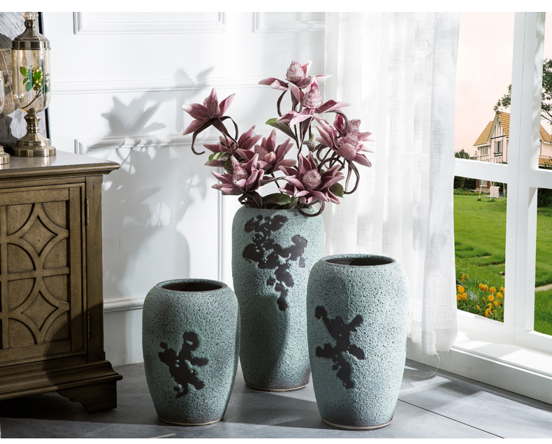 Jingdezhen ceramic furnishing articles contracted modern European fashionable sitting room lucky bamboo flower arranging dried flower porcelain vase landing