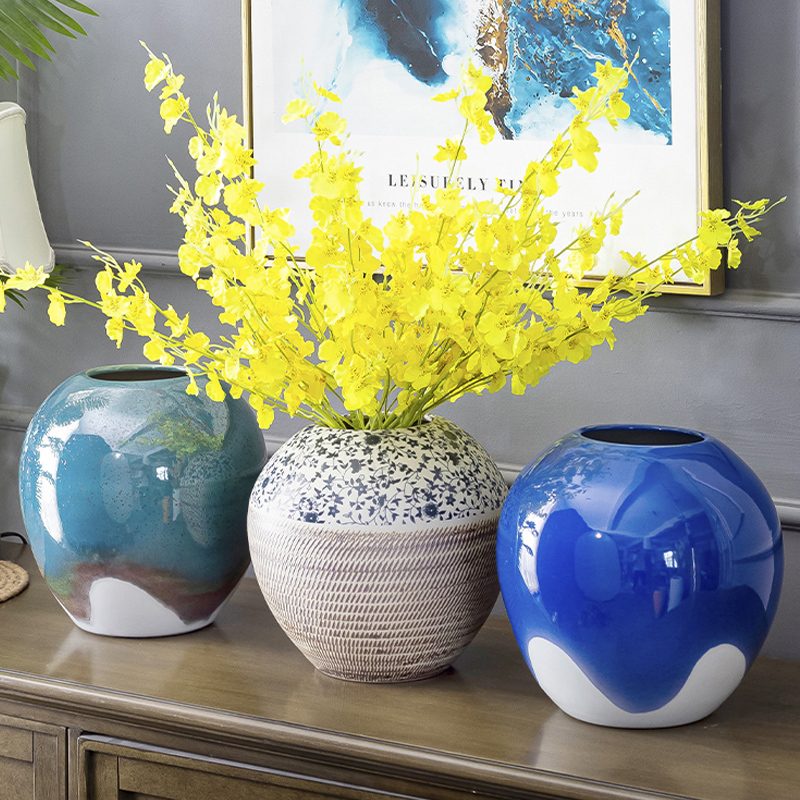Jingdezhen ceramic vase furnishing articles creative sitting room porch ark place a flower flower implement household soft outfit decoration