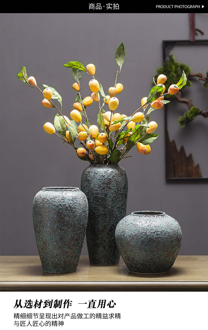 Jingdezhen ceramic vase coarse pottery dry flower arranging flowers restore ancient ways do old earthenware jar flower pot sitting room place soft decoration